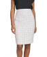 ფოტო #1 პროდუქტის Women's Windowpane-Print Tweed Pencil Skirt