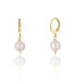 Beautiful gold-plated earrings with real white pearls JL0678