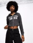 Daisy Street crop zip front hoodie 1992 graphic