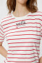 Kırmızı Çizgili Kadın T-Shirt 3SAK50020PK
