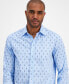 ფოტო #3 პროდუქტის Men's Urik Regular-Fit Stretch Geo Foulard Button-Down Shirt, Created for Macy's