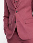 Harry Brown Wedding wool mix sim fit suit jacket in berry