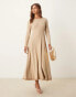 Ghospell Kimberley knit midi dress in latte