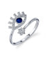 Silver Plated Cubic Zirconia Evil Eye Wrap Around Ring