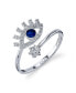 ფოტო #1 პროდუქტის Silver Plated Cubic Zirconia Evil Eye Wrap Around Ring