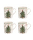 Фото #1 товара Christmas Tree Polka Dot Mugs, Set of 4