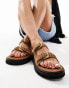 Фото #1 товара Walk London Budapest Woven Sandals In Tan Suede