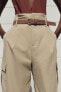 BELTED PAPERBAG CARGO TROUSERS