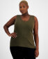 Фото #1 товара Топ без рукавов Tahari ASL плюс размер V-образный - Женская блузка и кофта