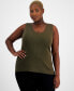 ფოტო #1 პროდუქტის Plus Size V-Neck Sleeveless Tank Top