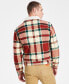 ფოტო #9 პროდუქტის Men's Fleece Lined Plaid Trucker Jacket