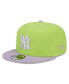 ფოტო #1 პროდუქტის Men's Neon Green, Purple New York Yankees Spring Basic Two-Tone 9FIFTY Snapback Hat