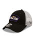 Фото #1 товара Men's Black, White Baltimore Ravens Logo Patch Trucker 9FORTY Snapback Hat