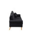 Living Room Sofa, 3-Seater Sofa, With Copper Nail On Arms, Three Pillow, Black