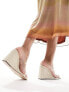 Simmi London Radial wedge heeled sandal in natural with clear straps