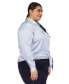 Фото #3 товара Plus Size Pinstriped Tie-Front Shirt
