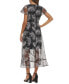 ფოტო #2 პროდუქტის Women's Embroidered-Palm V-Neck Mesh Midi Dress