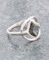 ფოტო #2 პროდუქტის North Star Genuine Green Seraphinite Sterling Silver Diamond Ring