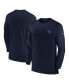 Men's Navy Tennessee Titans Sideline Coach Performance Long Sleeve T-shirt