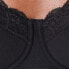 HANRO 273826 Women's Cotton Lace Spacer T-Shirt Bra 72433, Black Size 36 D