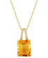 Фото #1 товара Macy's citrine (3 ct. t.w.) & Diamond Accent 18" Pendant Necklace in 14k Gold