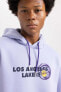 Fit Nba Los Angeles Lakers Boxy Fit Kapüşonlu Kalın Sweatshirt