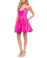 Women's Pleated Strapless Mini Dress