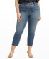 ფოტო #1 პროდუქტის Plus Size Valentina High Rise Straight Leg Cropped Jeans