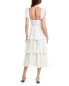 Rachel Parcell Corset Pleated Midi Dress Women's White 12