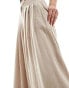 ASOS DESIGN pleated palazzo wide leg trouser with linen in cream