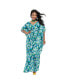 ფოტო #1 პროდუქტის Plus Size 1970s Burton Caftan Dress