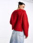 Фото #4 товара Weekday Ivy knitted jumper with split side detail in red melange