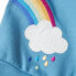 Sweatshirt mit Regenbogen-Motiv, blau, Gr. 104, 1 St