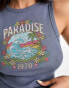 Фото #2 товара Hollister paradise printed tank top in dark blue