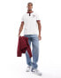 Polo Ralph Lauren retro sports logo slub ringer t-shirt classic oversized fit in white/burgundy