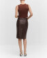 ფოტო #2 პროდუქტის Women's Faux-Leather Pencil Skirt