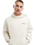 Фото #2 товара Abercrombie & Fitch script logo hoodie in cream with back embriodery