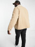 Фото #5 товара Threadbare Plus borg lined overshirt shacket in camel