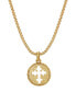 Фото #1 товара Symbols of Faith 14K Gold-Dipped Coin Cross Necklace