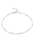 Sterling Silver Diamond Cut Small Oval Beads Anklet