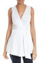 Фото #1 товара Diane von Furstenberg 156862 Women's Sleeveless Cotton Shirt White Sz. 8