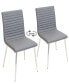 Mason Chair with Swivel in Stainless Steel and Faux Leather Set of 2