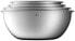 WMF Gourmet Bowl Set of 4 & Küchenminis 1 Egg Boiler MyEgg with Egg Cup, Space-Saving Egg Cooker 1 Egg, Plug, Hardness Adjustment, Overheating Protection, 56 W, Cromargan Matt