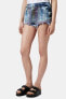 Фото #4 товара TOPSHOP Womens Embroidered High Rise Cutoff Cotton Shorts Light Denim Size 26