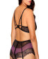 Ripley Plus Size Floral Lace Bralette and Garter Panty Set with Satin Garter Belt 2pc Lingerie Set