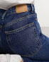 Weekday Rowe extra high waist regular fit straight leg jeans in nobel blue