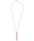 ფოტო #3 პროდუქტის Ruby (2-1/3 ct. t.w.) & Diamond (1/10 ct. t.w.) Navette Dangling Chain 18" Pendant Necklace in 14k Gold