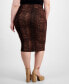 Trendy Plus Size Snakeskin-Print Pencil Skirt, Created for Macy's