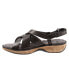 Softwalk Bonaire S1902-001 Womens Black Leather Slingback Sandals Shoes 6