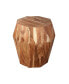 Фото #2 товара Bon 22 Inch Artisanal End Side Table, Multifaceted Solid Acacia Wood, Octagon Top, Natural Brown